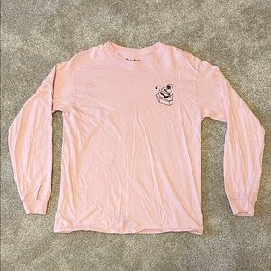 Pink Long Sleeve Graphic Tee Front/Back Grim Reaper Death Print